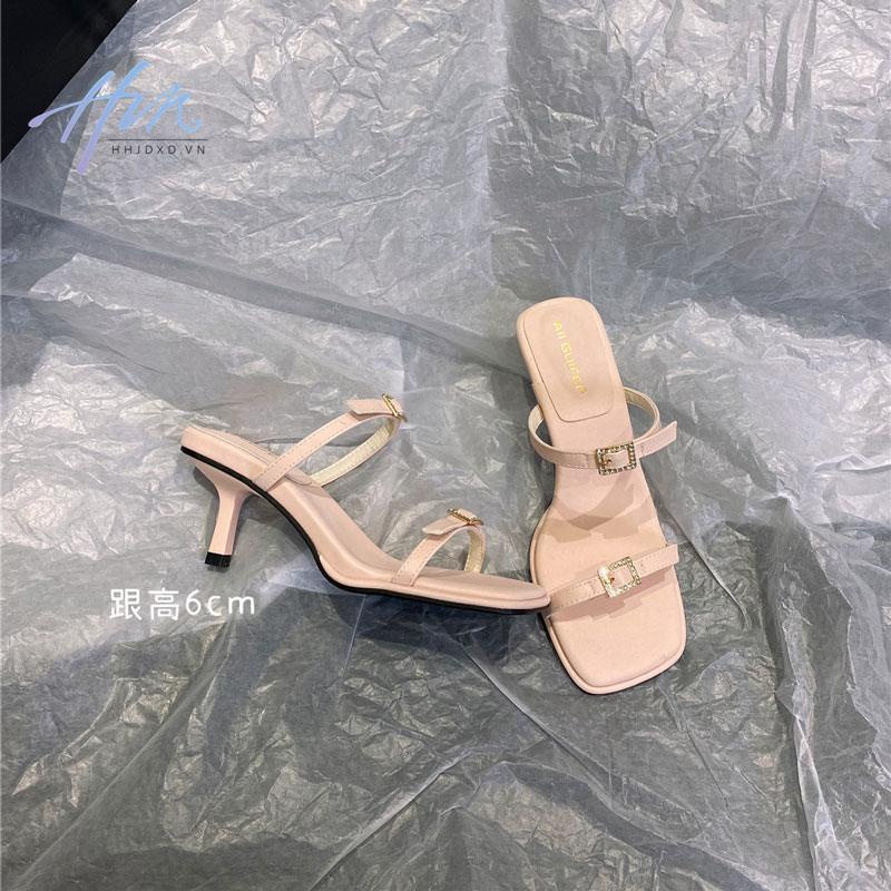 Sandal Cao Gót Mũi Vuông Phong Cách Thời Trang Mùa Hè 2023 Mới