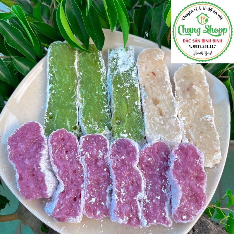 1.5Kg Bánh Hồng Bình Định 3 Màu Tím, Xanh, Trắng, Đặc Sản Bình Định