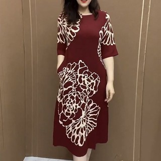 Đầm Dài Qua Gối Phong Cách Hàn Quốc Thời Trang Mùa Hè Hàng Mới Dành Cho Nữ Trung Niên