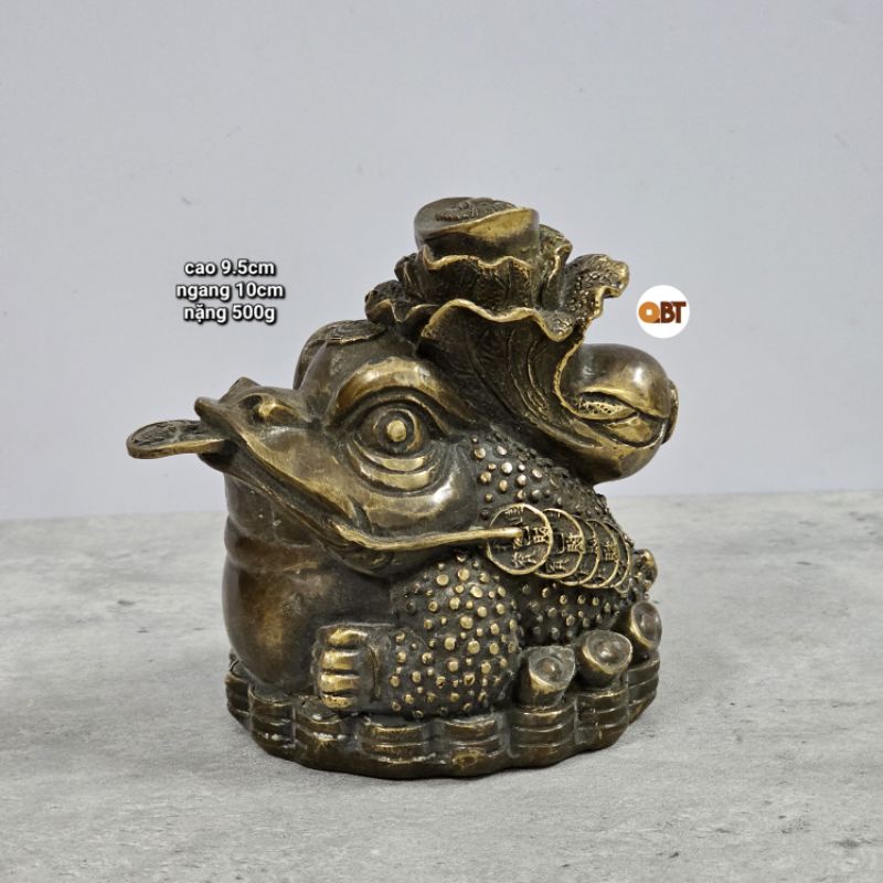 Thiềm thừ - Cóc 3 chân cõng bắp cải bằng đồng phong thuỷ
