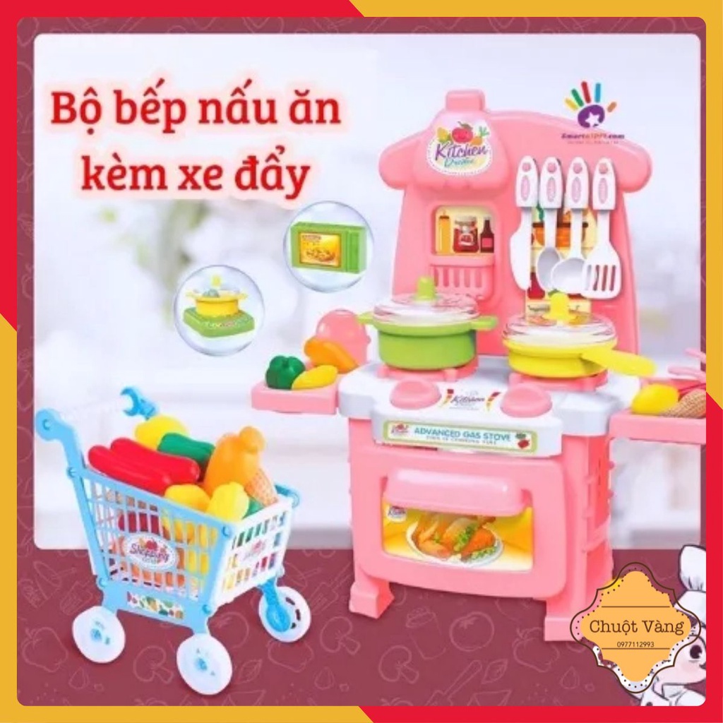 Bộ Đồ Chơi Nấu Ăn Cho Bé Có Xe Đẩy KITCHEN DREAM Vui Vẻ NO.3568-X