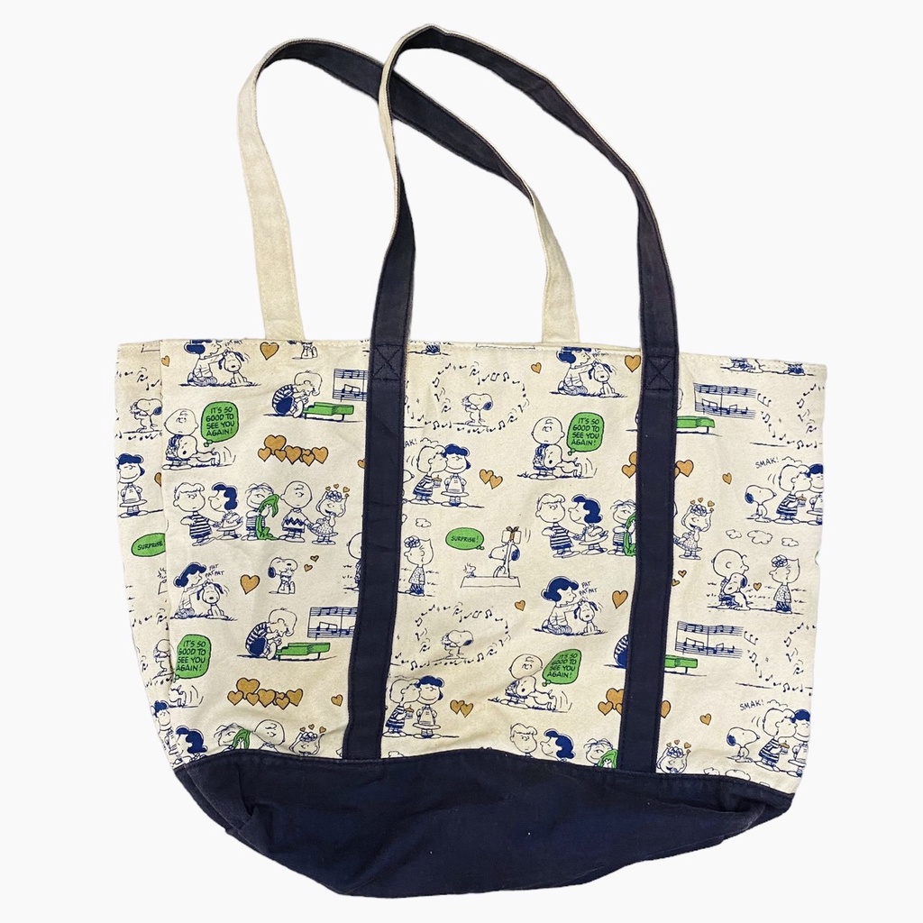 Túi Vải Đeo Vai Secondhand Mùa Hè, Túi Tote Phong Cách Hàn Quốc Nam Nữ