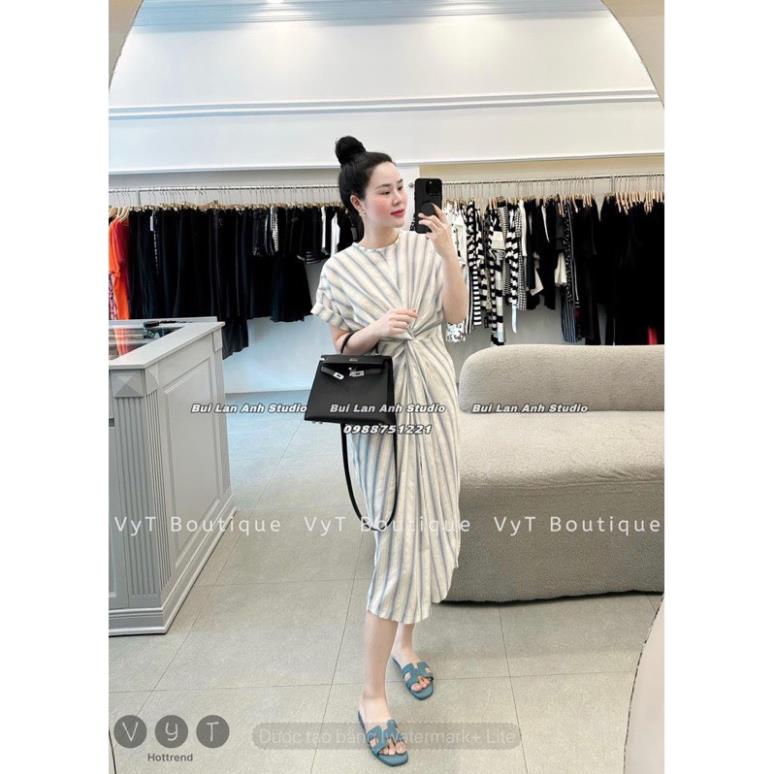 VÁY XOẮN EO SỌC TAY TRỄ ☘️