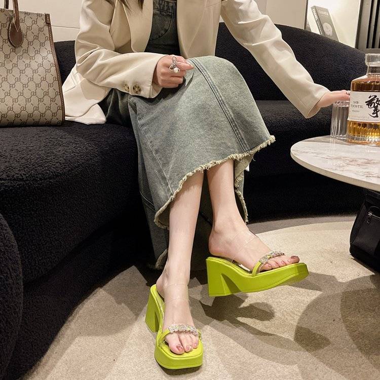 Sandal Cao Gót Mũi Vuông Thiết Kế Mới Kiểu Dáng Đơn Giản Thời Trang