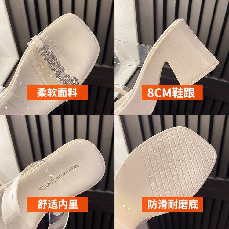 Sandal Cao Gót Mũi Vuông Thiết Kế Mới Kiểu Dáng Đơn Giản Thời Trang