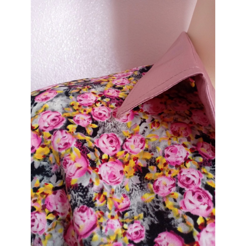 Áo cánh dơi sơ mi nữ  họa tiết hoa nhí ảnh thật A4324 đủ size từ 40-90kg