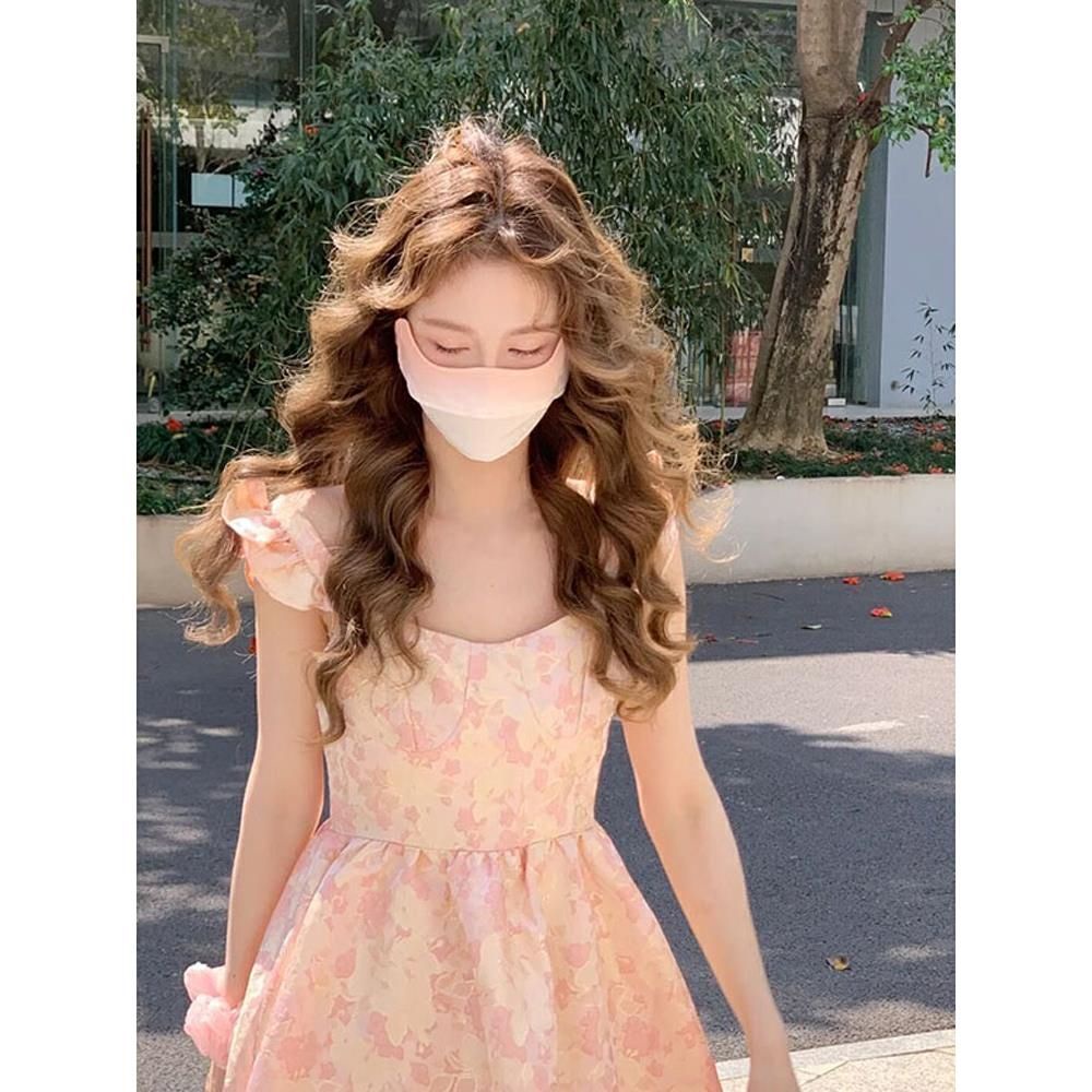 Đầm Công Chúa Mùa Hè Hai Dây Jacquard Nhỏ Ngọt Ngào Cổ Điển Phong Cách Pháp Thời Trang Mùa Hè Mới