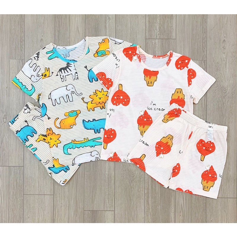 Bộ cotton giấy xuất Hàn 2 màu