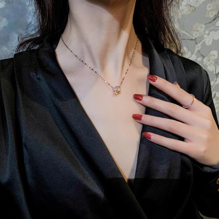 (Không Hoen Gỉ) Dây Chuyền Titan Cao Cấp Charm Trụ Hottrend Phụ Kiện Hana Trang Sức Nữ Sang Trọng - Vc139