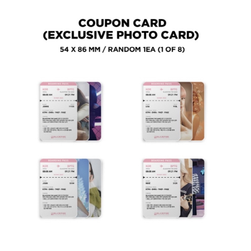 Bộ thẻ ảnh BLACKPINK The Game Coupon Card - BPTG