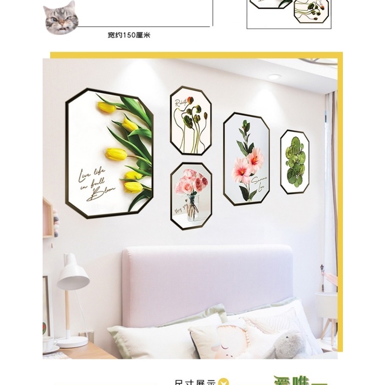 Miếng Dán Tường Giả Cây Xanh 3d Chống Thấm Nước Trang Trí Phòng Ngủ Phòng Tắm