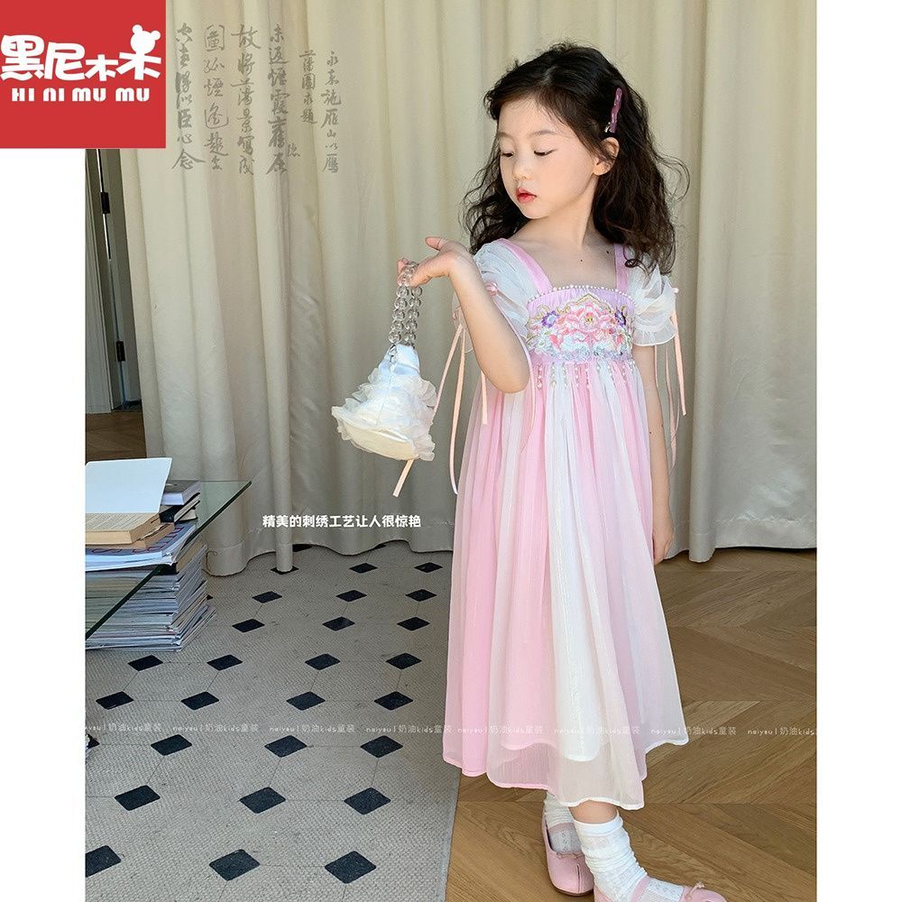 Hàng Mới Về Đầm Hán Phục Dáng Suông Phong Cách Trung Hoa Thời Trang Mùa Hè 2023 Mới Cho Bé Gái