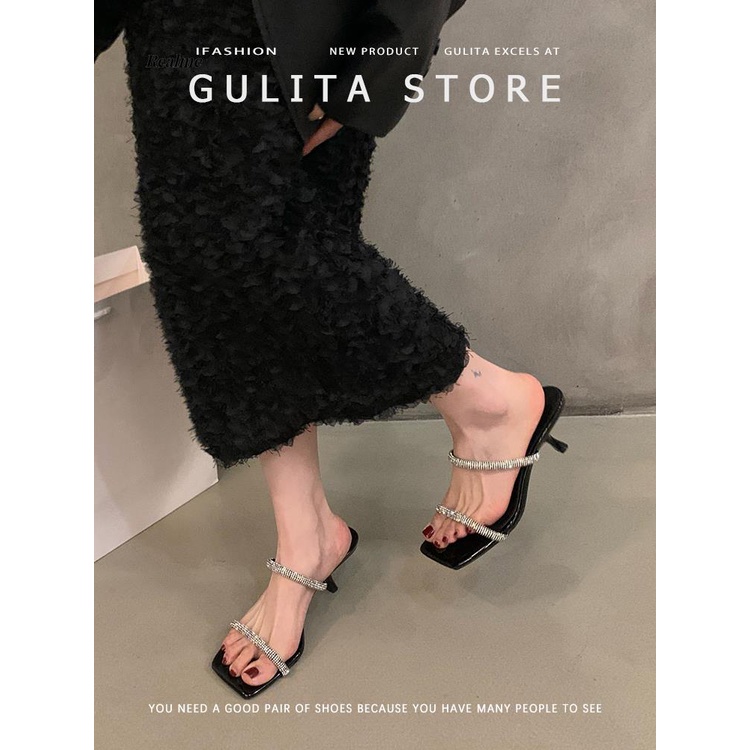 Dép Sandal Cao Gót Đính Đá Thời Trang Mùa Hè Dành Cho Nữ