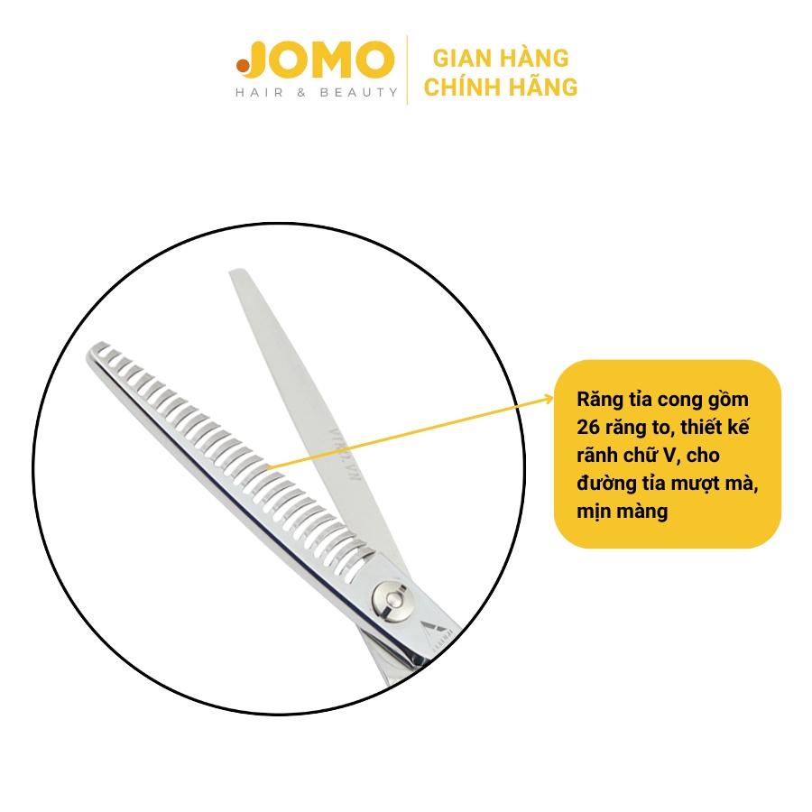 Kéo Tỉa Tóc AKAFUJI TA 263 răng cong SIZE 6.0 inches Thép Nhật Cao Cấp - Jomo Hair & Beauty