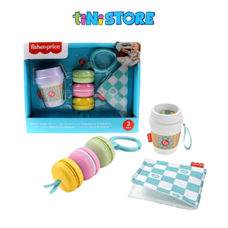 tiNiStore-Bộ đồ chơi 3 món bánh Macaron cho bé Fisher Price GXB039564