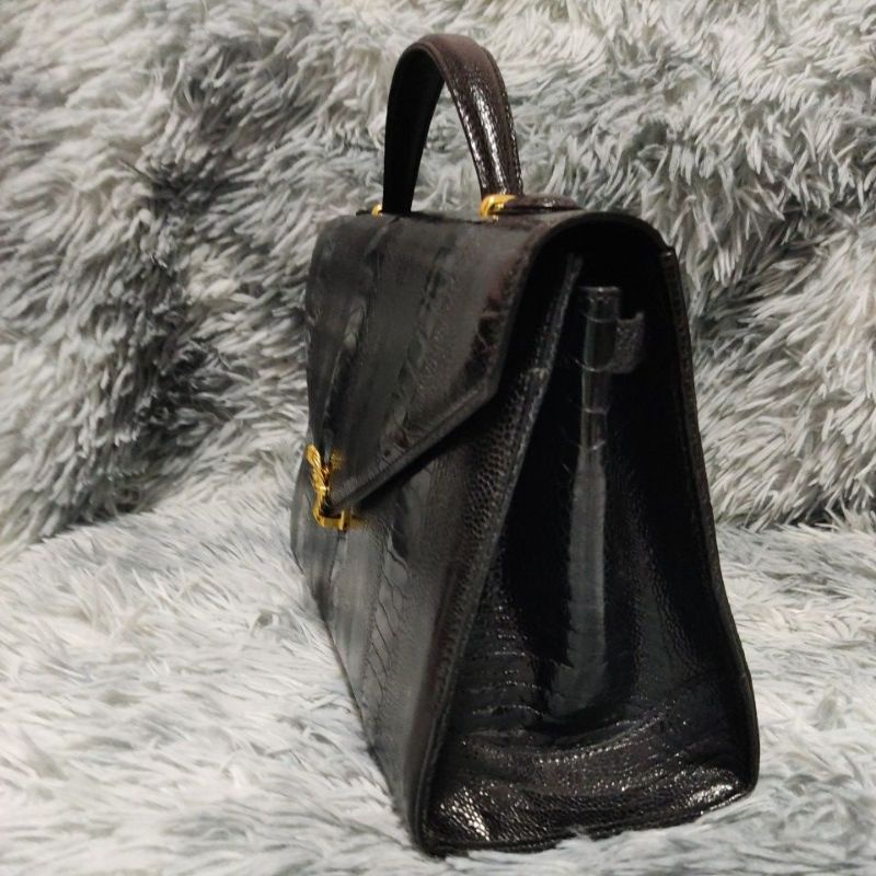 Túi M68 si tuyển Nhật da chân đà điểu thật phom hộp đứng 30cmx20cmx12cm