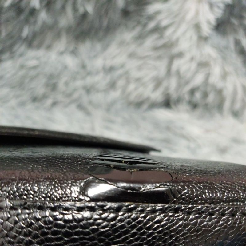 Túi M68 si tuyển Nhật da chân đà điểu thật phom hộp đứng 30cmx20cmx12cm