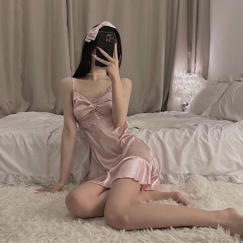 Đầm Ngủ Ngắn Hai Dây Dáng Rộng Thoải Mái Thời Trang Mùa Hè Kiểu Mới