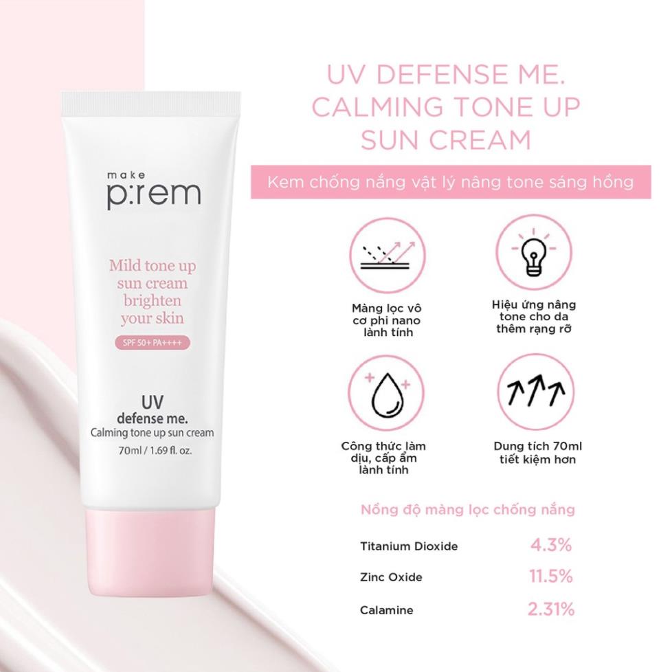 Kem Chống Nắng Vật Lý Make Prem UV Sun Cream Make P:rem SPF 50+ PA++++ 70ml