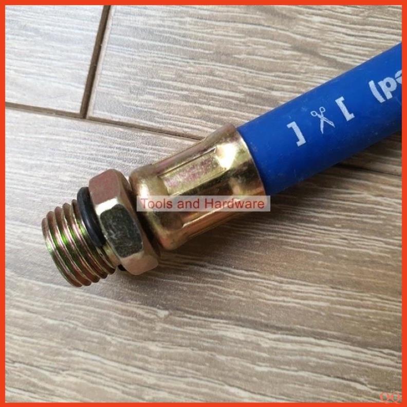 Dây bơm oto xe máy màu xanh, dẻo bền, dạng 2 đầu kẹp cao cấp