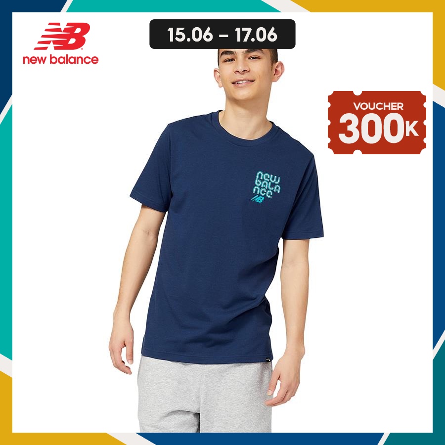 Áo thun thời trang nam New Balance T-SHIRT M NATURAL INDIGO - MT23908NGO (form quốc tế)