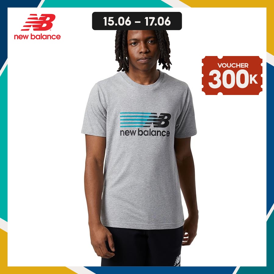Áo thun thời trang nam New Balance T-SHIRT M ATHLETIC GREY - MT23904AG (form quốc tế)