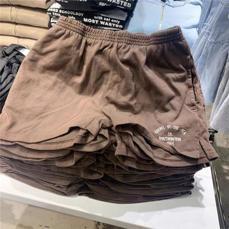 Quần Short Thể Thao Xẻ Tà Bên Hông Thêu Chữ Phong Cách Mỹ Thời Trang Mùa Hè 2022 Mới Cho Nữ