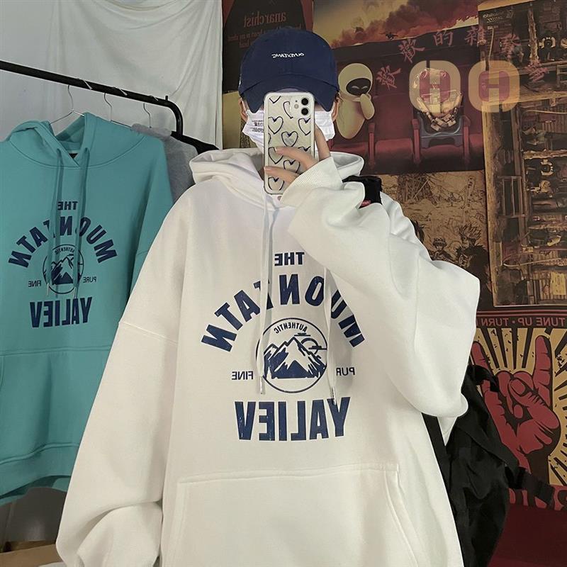 Áo Hoodie Lót Lông Cừu Dày Dặn Dáng Rộng Thời Trang Thu Đông Cho Cặp Đôi