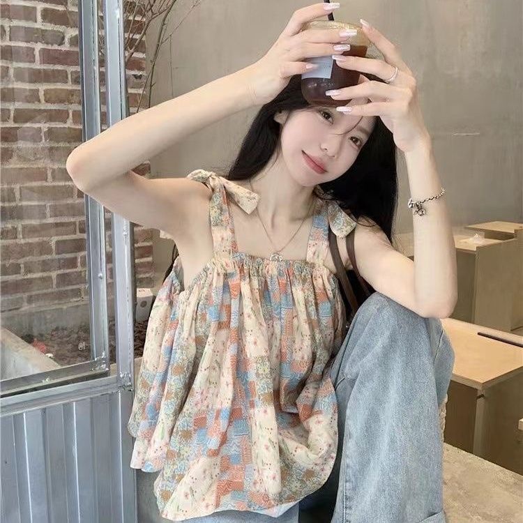 Áo Ngắn Không Tay Dáng Rộng In Họa Tiết Thời Trang Mùa Hè 2023