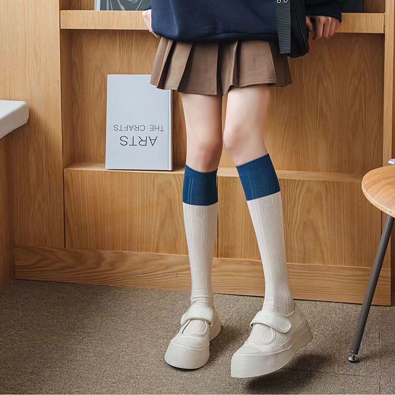 Jiashucheng Vớ Lửng Mỏng Kẻ Sọc Nhiều Màu Sắc Tương Phản Thoáng Khí Thoải Mái Thời Trang Xuân Hè Cho Nữ