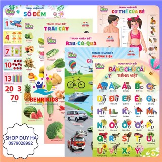Bộ 12 Chủ Đề Tranh Treo Tường Học Tập Song Ngữ Cho Bé Yêu pp Bởi DooDee Shop