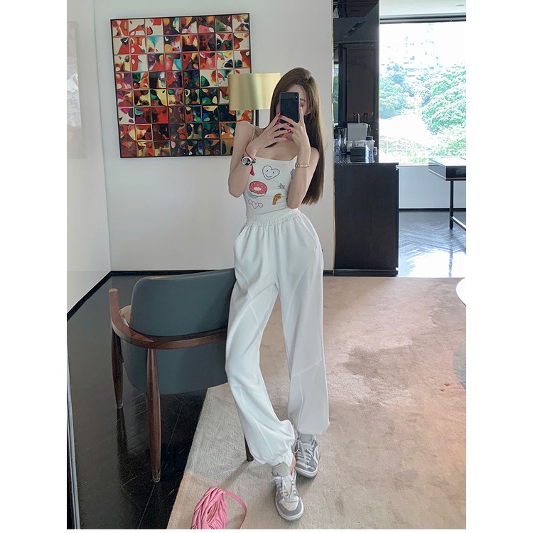 Jiashucheng Áo Ống Ôm Ngắn In Họa Tiết Phong Cách Spicy Ngọt Ngào Thời Trang Mùa Hè Cho Nữ