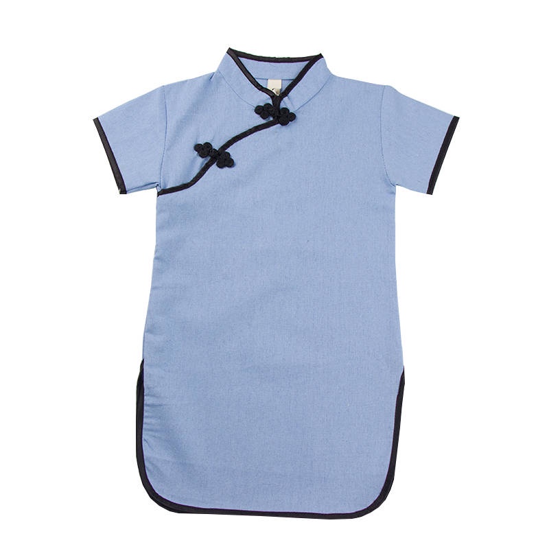 Sườn Xám Cách Tân Chất Liệu Cotton Thời Trang Mùa Hè 2020 Cho Bé Gái