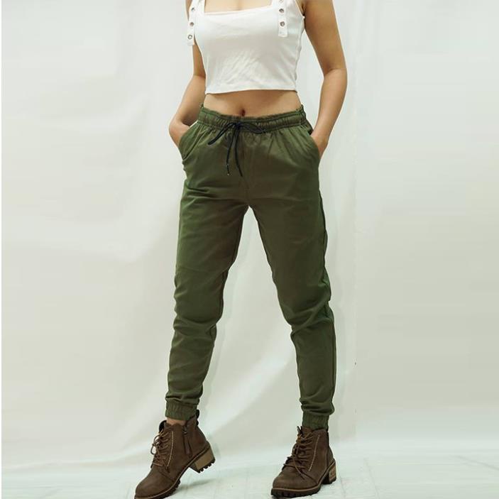 Quần joger trơn kaki thun nữ QTTN02_HÀNG CHUẨN SHOP [25062023]