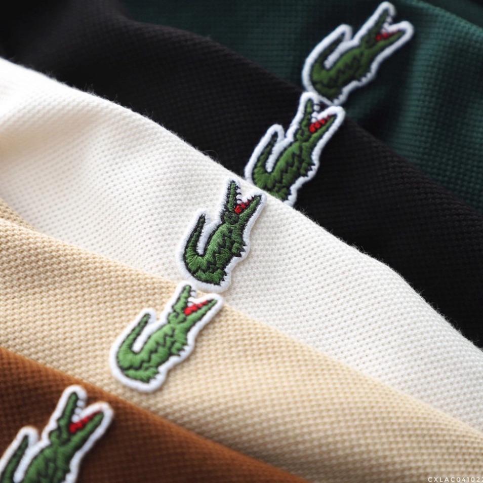 Áo Thun Nam Form Slimfit POLO LACOSTE GOLF TRƠN khuy màu nhám xịn Logo Xanh thêu dáng dài cực đẹp