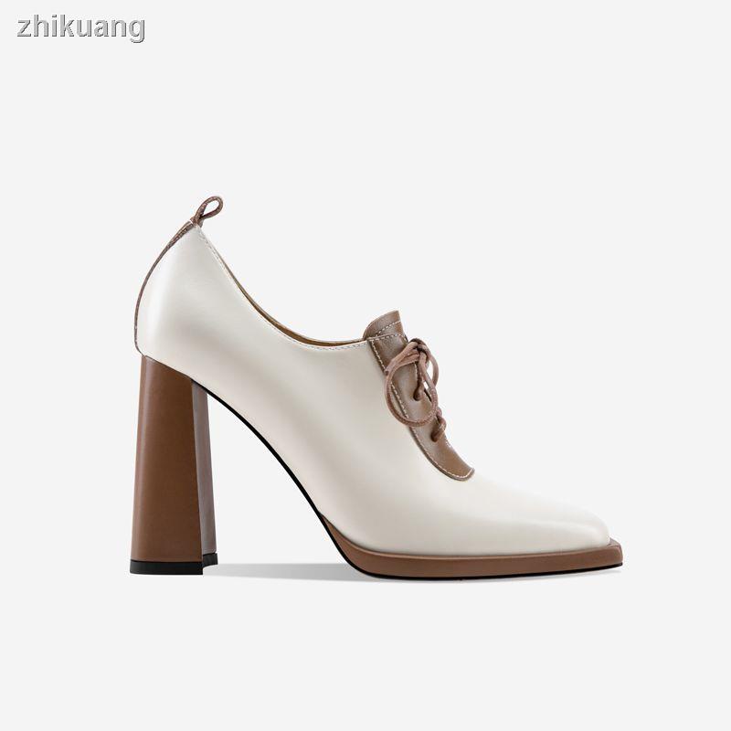 Giày Da Mềm Mũi Vuông Phong Cách Anh Quốc Thời Trang Mùa Xuân 2023