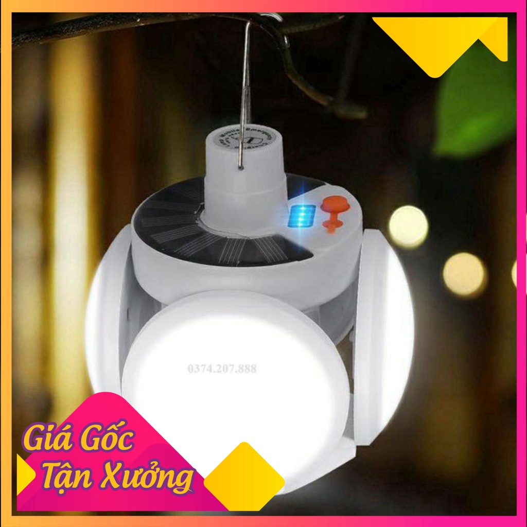 Bóng đèn led tích điện, năng lượng mặt trời hình 4 Cánh Hoa có thể đóng mở (40W)