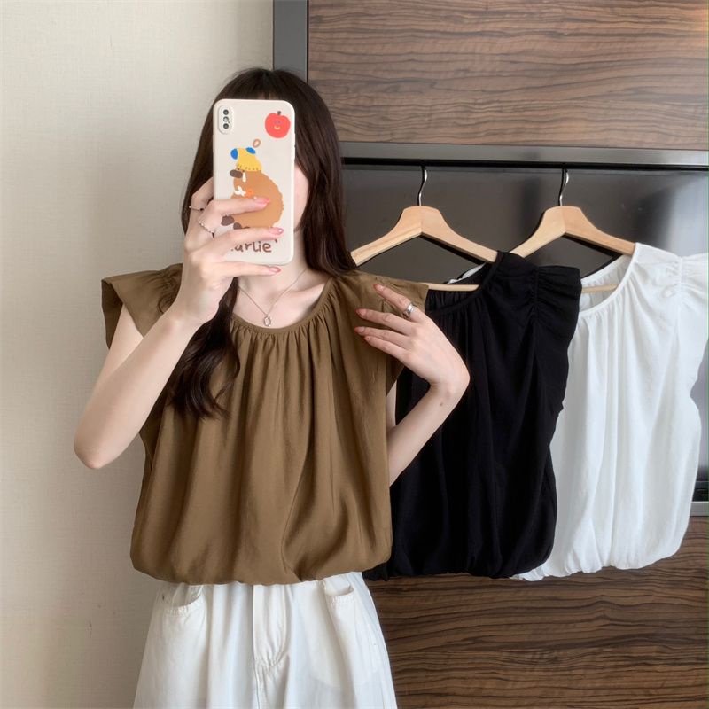 Jiashucheng Niche Áo Ngắn Tay Dáng Rộng Phong Cách Phương Tây Sang Trọng Cho Nữ