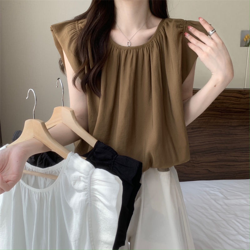 Jiashucheng Niche Áo Ngắn Tay Dáng Rộng Phong Cách Phương Tây Sang Trọng Cho Nữ