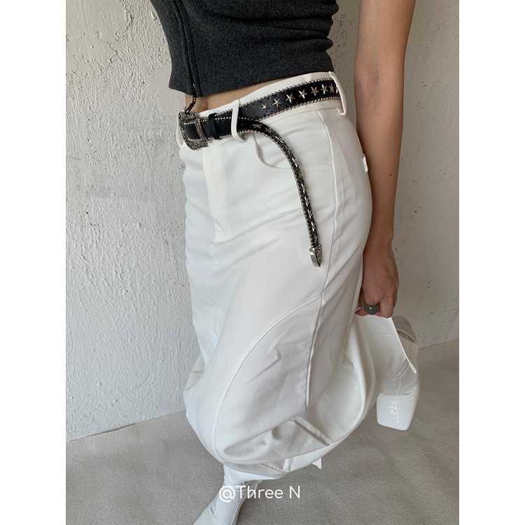 Thắt Lưng Khóa Chạm Khắc Ngôi Sao Phong Cách Punk Cổ Điển Thời Trang Cho Nam Và Nữ