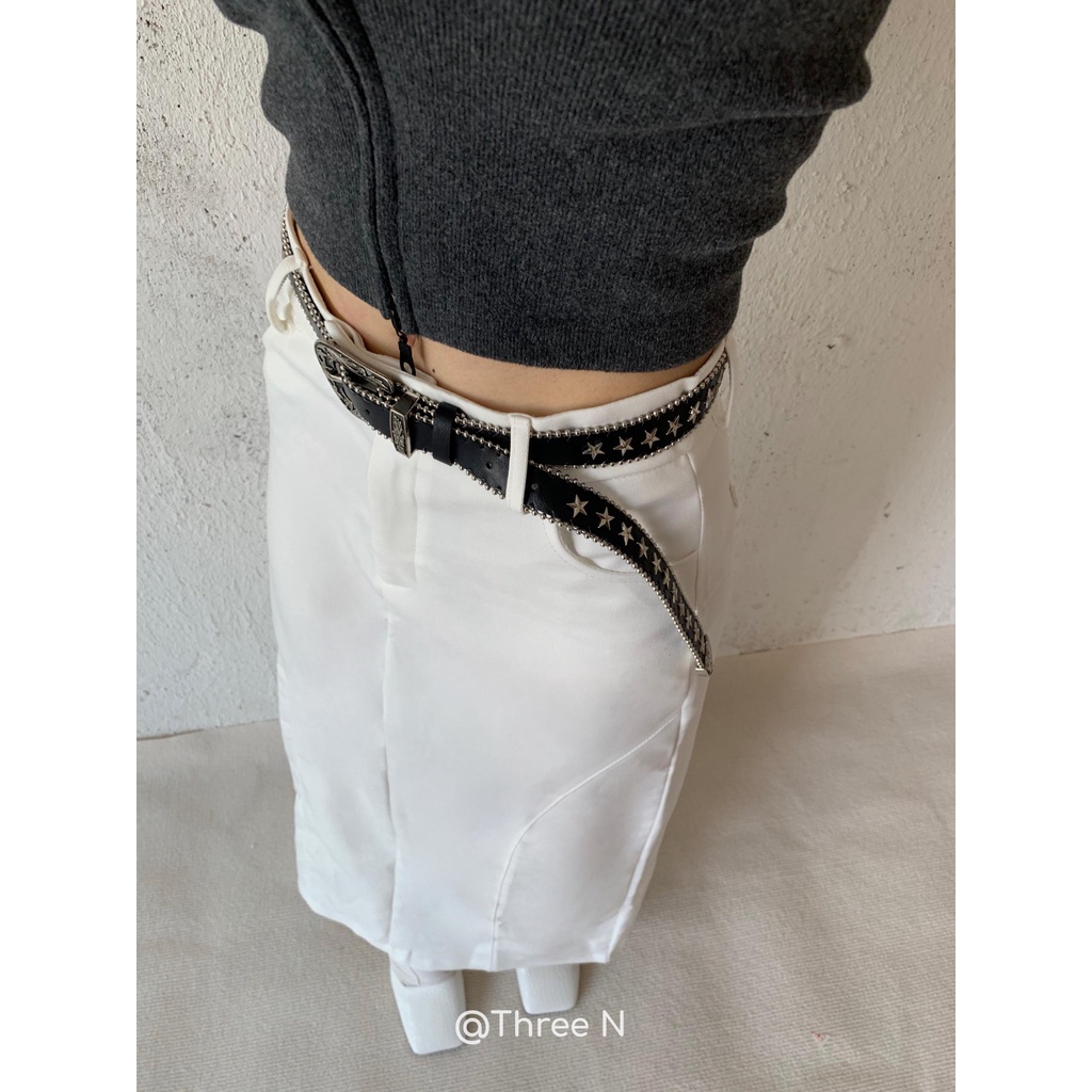 Thắt Lưng Khóa Chạm Khắc Ngôi Sao Phong Cách Punk Cổ Điển Thời Trang Cho Nam Và Nữ