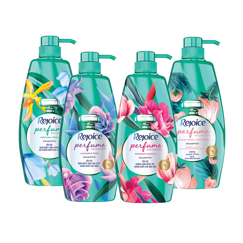 (Hàng mới về) Dầu gội Rejoice nước hoa chai 632,3ML Hoa Hồng/Hoa Mẫu Đơn/Hoa Lily/Dâu Tây Trắng