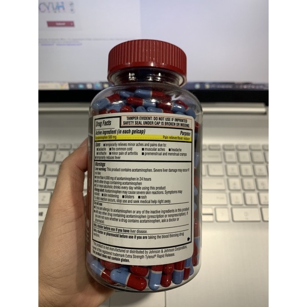 Viên Uống Acetaminophen 500mg 400 viên mỹ