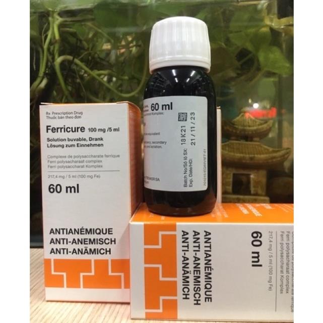 Ferricure 100mg/ 5ml lọ 60ml bổ sung sắt cho bé