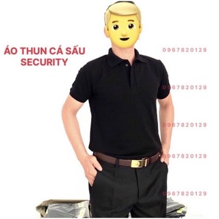Áo thun polo security đen chất bền đẹp