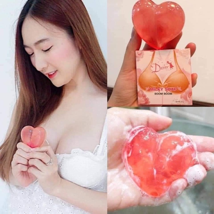 Xà phòng tăng vòng một MILKY SOAP BOOM BOOM Thái Lan, Xà bông nở ngực giúp tăng size vòng 1 chính hãng 50g