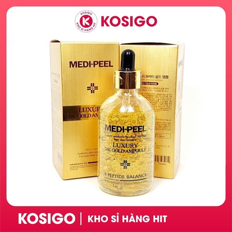 Serum tinh chất vàng Medi Peel Luxury 24K Gold Ampoule Hàn Quốc lọ 100ml cấp ẩm chống lão hóa sáng mịn căng bóng da