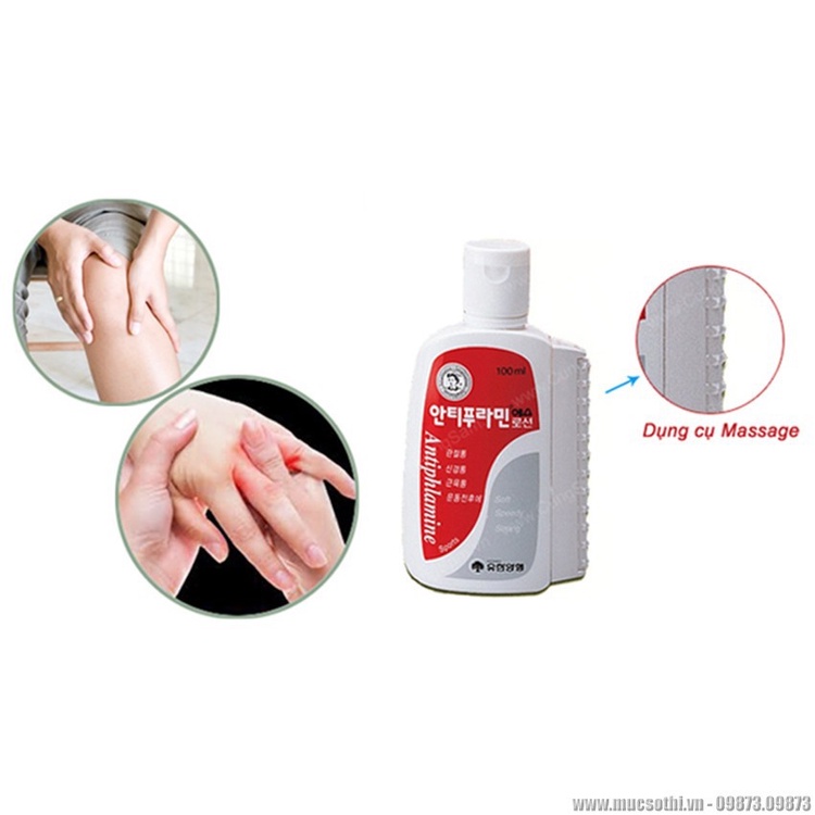 Dầu Nóng Xoa Bóp Hàn Quốc Antiphlamine 100ml giảm đau mỏi vai gáy, xương khớp, tê bì chân tay, vết bầm tím