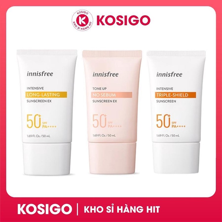 (Phiên Bản 2023) Kem chống nắng Innisfree Sunscreen SPF50+ PA++++ (50ml) Tone up No Sebum / Long Lasting / Triple Shield