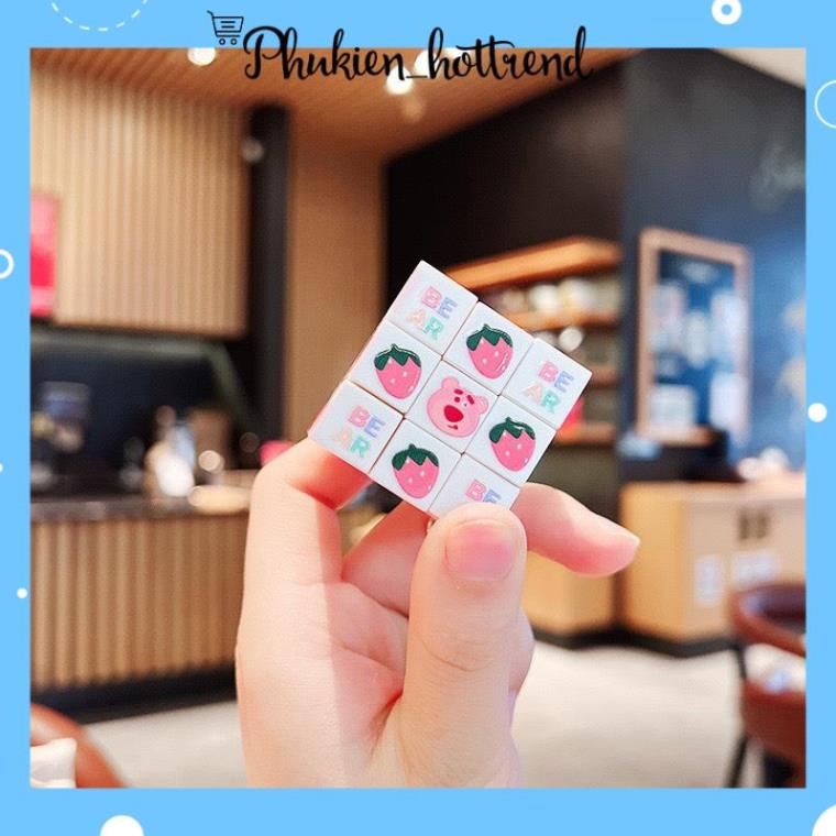 Móc Chìa Khóa Hình Khối Rubik Màu Pastel Nhiều Mẫu Siêu Hot phanngoc03